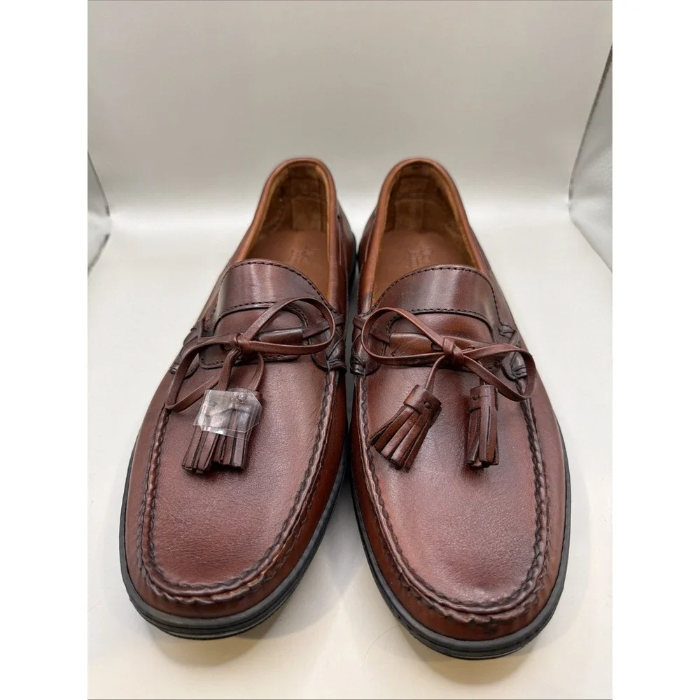 New Allen Edmonds Cassell‎ Men's Tassel Driving Loafers 10 D Chili Leather